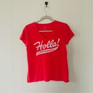 Converse Women's orange 'Holla!' Graphic Tee